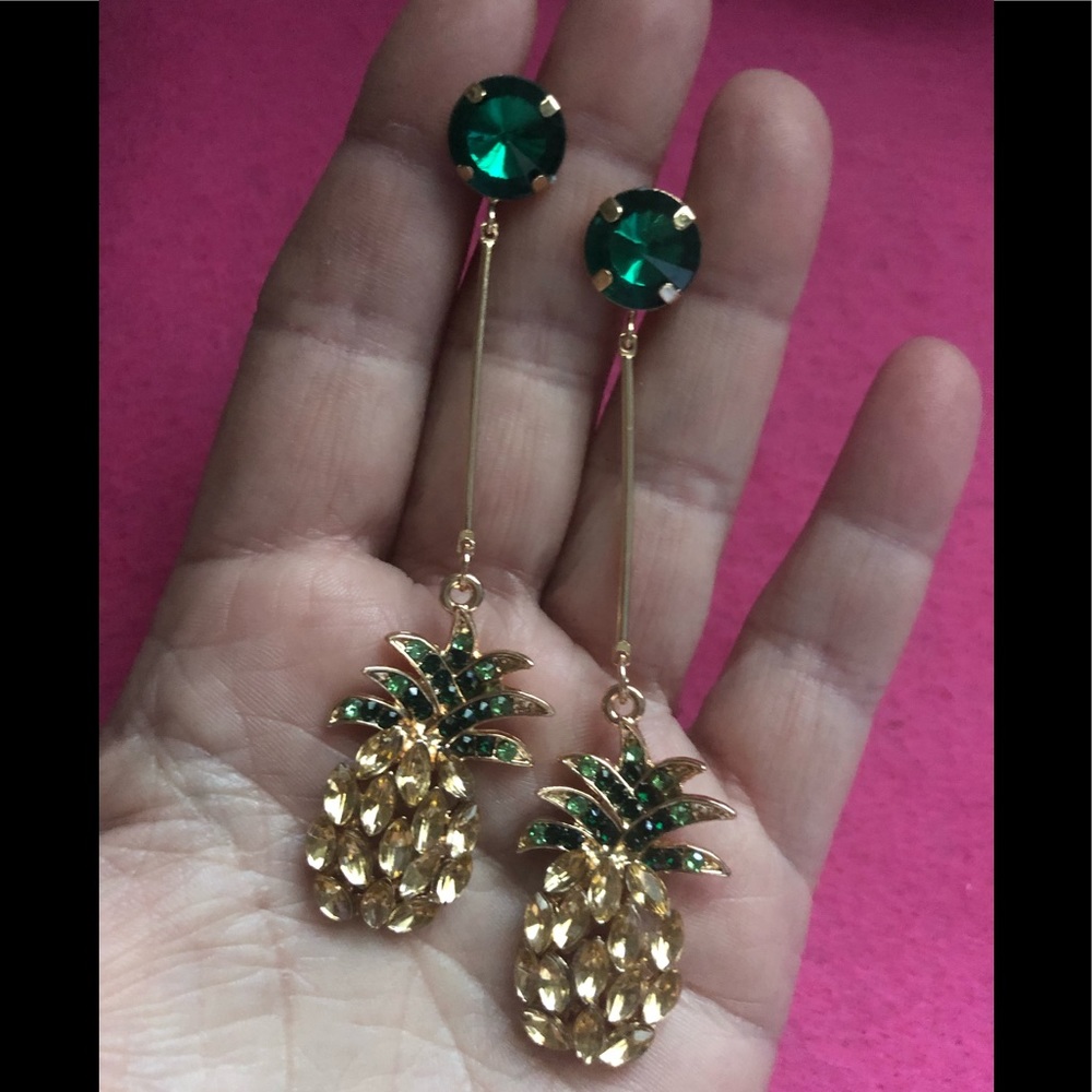 New Beautiful Pineapple Drop Earrings - Picture 2 of 3